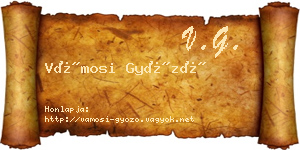 Vámosi Győző névjegykártya